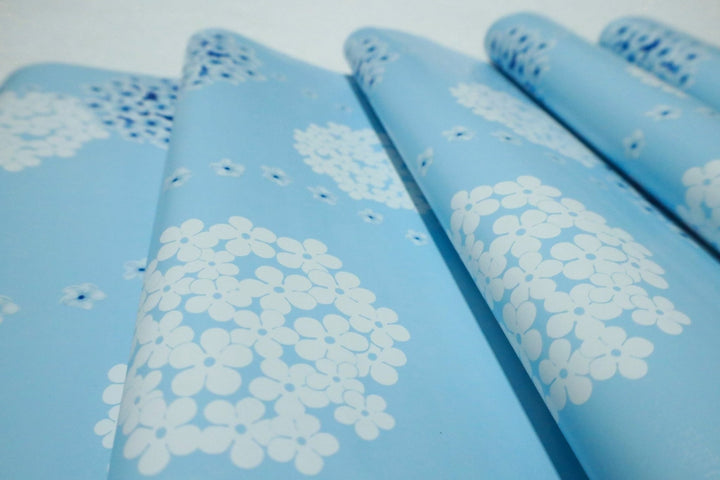 Doodad Flower Bouquet Self Adhesive Blue DIY wallpaper