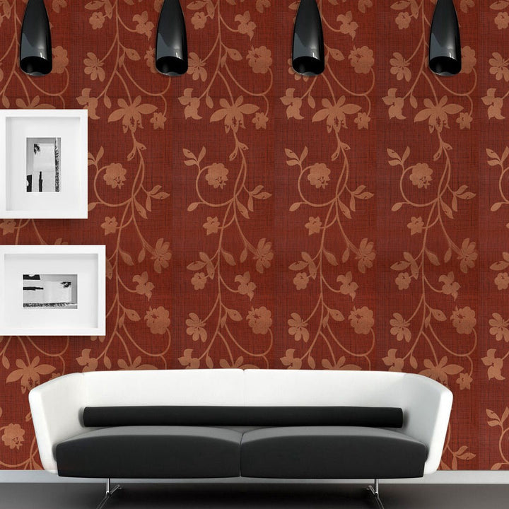 Doodad Fragrant Heritage Self Adhesive Maroon DIY wallpaper for wall - Doodad