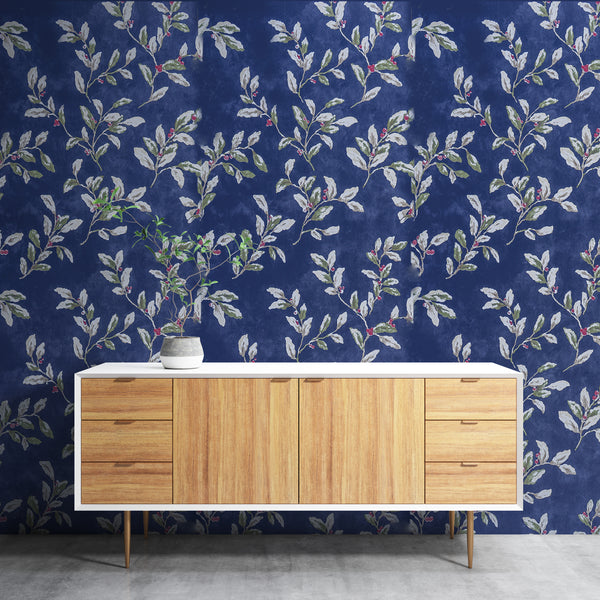 Doodad Opulent Lianas Self Adhesive Blue DIY wallpaper for wall