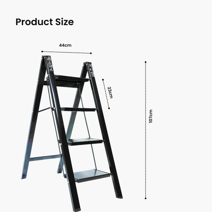 Doodad Aluminium Step Ladder for Home | Foldable & Portable Ladder for Home Improvement | Durable Wooden Color Stairs