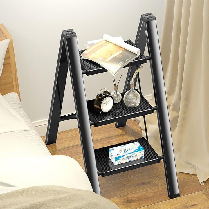 Doodad Aluminum Black Step Ladder