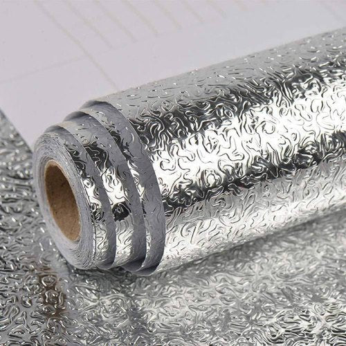 Doodad Coral Textured Self Adhesive Silver Aluminum Kitchen Foil