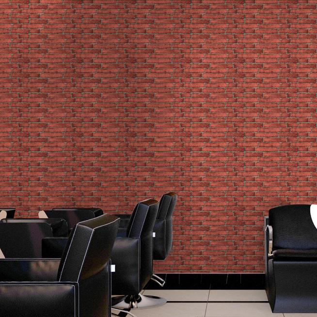 Doodad  Brown Bricks Self-Adhesive DIY Wallpaper for Easy Home Decoration