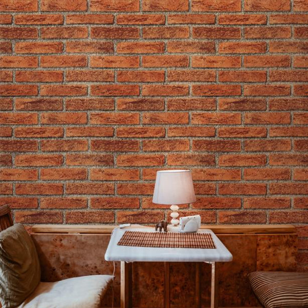 Doodad Classic Bricks Self Adhesive Brown DIY wallpaper for wall