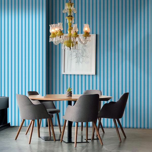 Doodad Striped Design Self-adhesive Blue DIY Wallpaper for walls