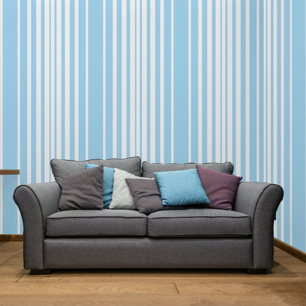 Doodad Cool Stripes Self Adhesive Blue DIY wallpaper for wall