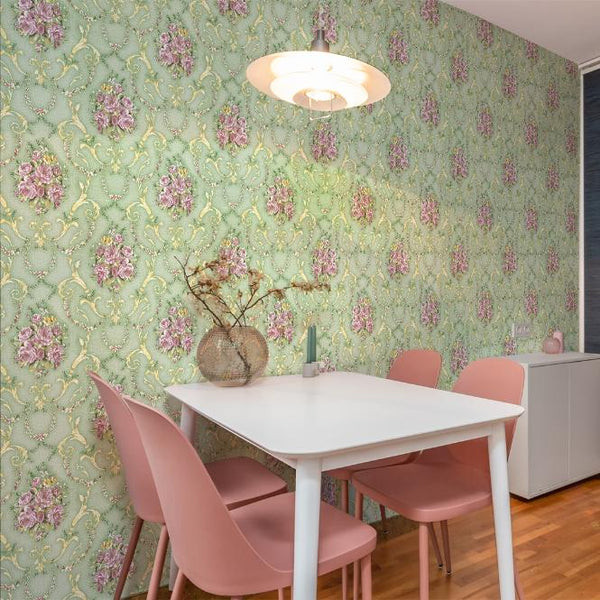 Doodad Floral Heritage Self Adhesive Green DIY wallpaper for wall