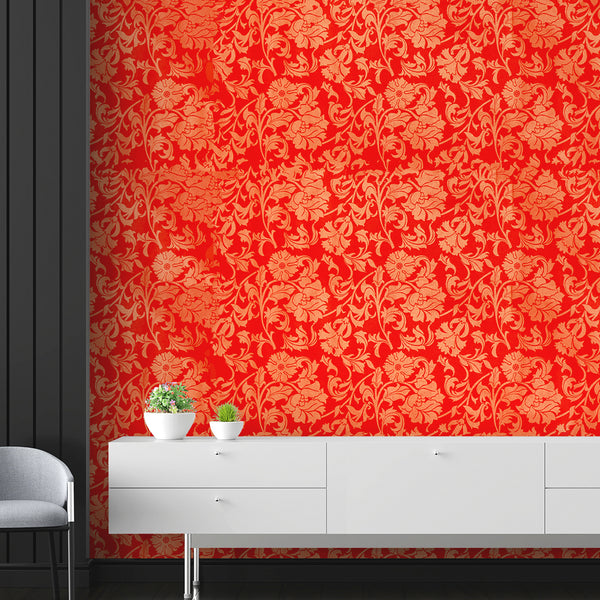 Doodad Imperial Grandeur Self Adhesive Red DIY wallpaper for wall