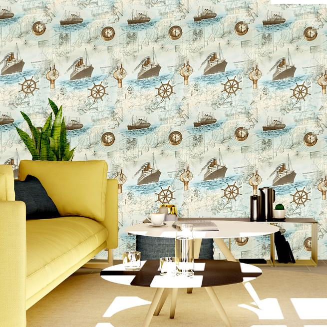 Doodad Adventure Cruise Self Adhesive Multicolor DIY wallpaper for wall - Doodad