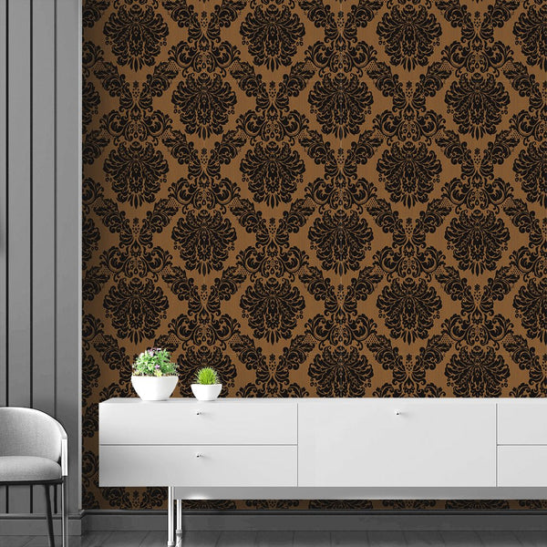 Doodad Elegant Legacy Self Adhesive Brown DIY wallpaper for wall - Doodad