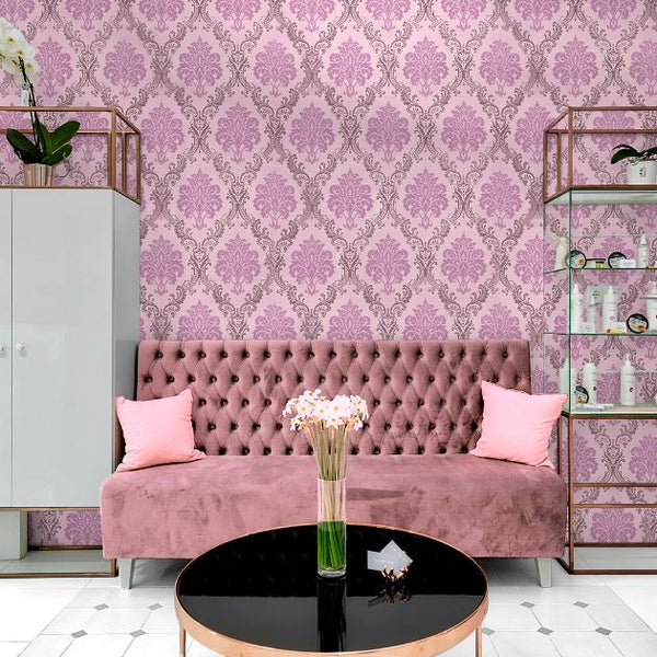 Doodad Classic Damask Self Adhesive Pink DIY wallpaper for wall - Doodad