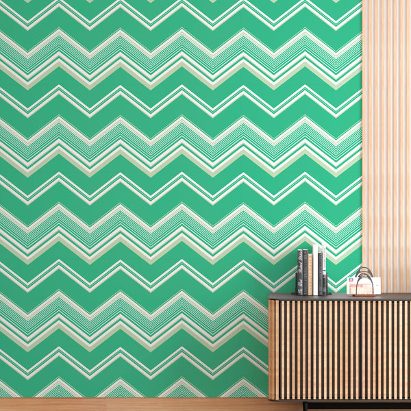 Doodad Reliance Abstract Self Adhesive Green DIY Wallpaper for Wall