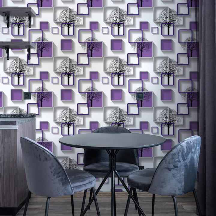 Doodad Frost Self Adhesive Purple DIY wallpaper for wall - Doodad