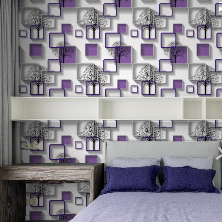 Doodad Frost Self Adhesive Purple DIY wallpaper for wall - Doodad