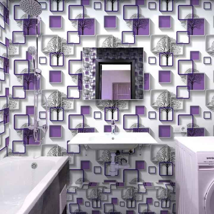 Doodad Frost Self Adhesive Purple DIY wallpaper for wall - Doodad