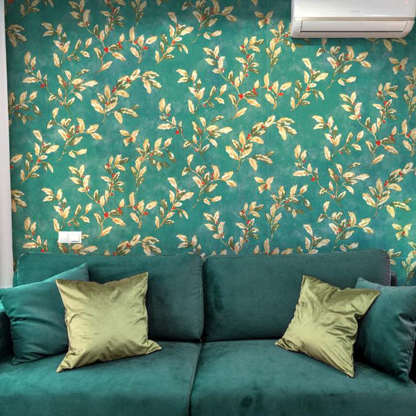 Doodad Lavish Lianas Self Adhesive Green DIY wallpaper for wall