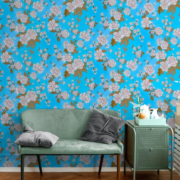 Doodad Magical Glory Self Adhesive Blue DIY wallpaper for wall