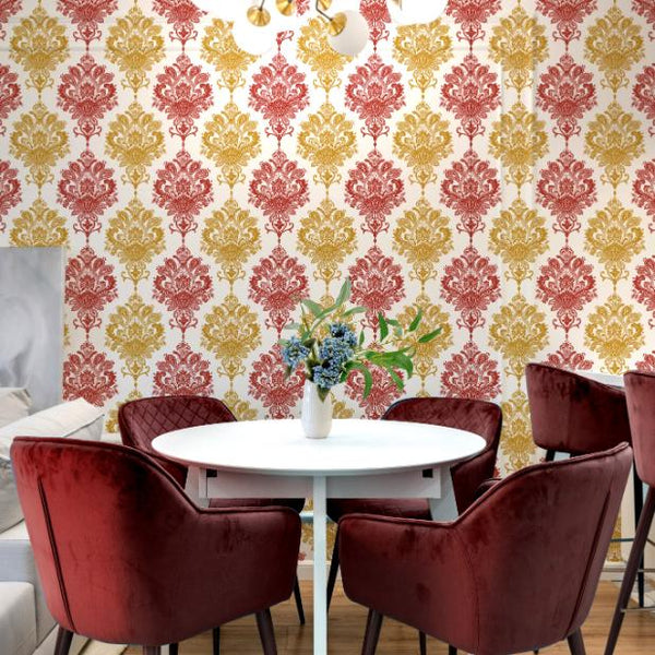 Doodad Premium Damask Self Adhesive Multicolor DIY wallpaper for wall - Doodad