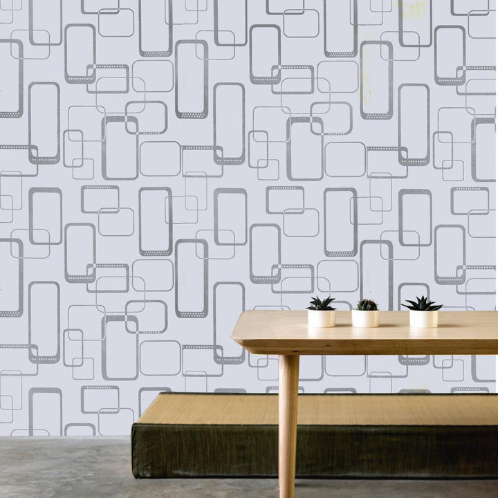 Doodad White Modern Arcade Self Adhesive DIY Wallpaper for Wall - Doodad