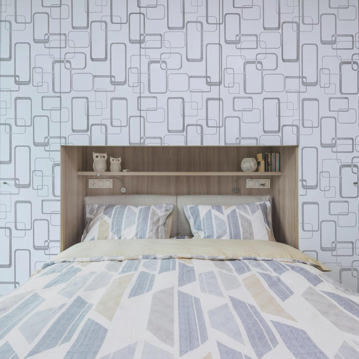 Doodad White Modern Arcade Self Adhesive DIY Wallpaper for Wall - Doodad