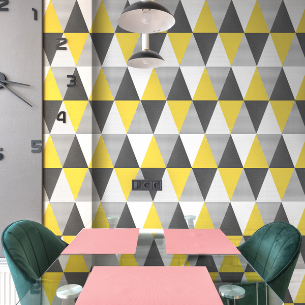 Doodad Triangle Shape Self Adhesive Multi Colour DIY Wallpaper for walls