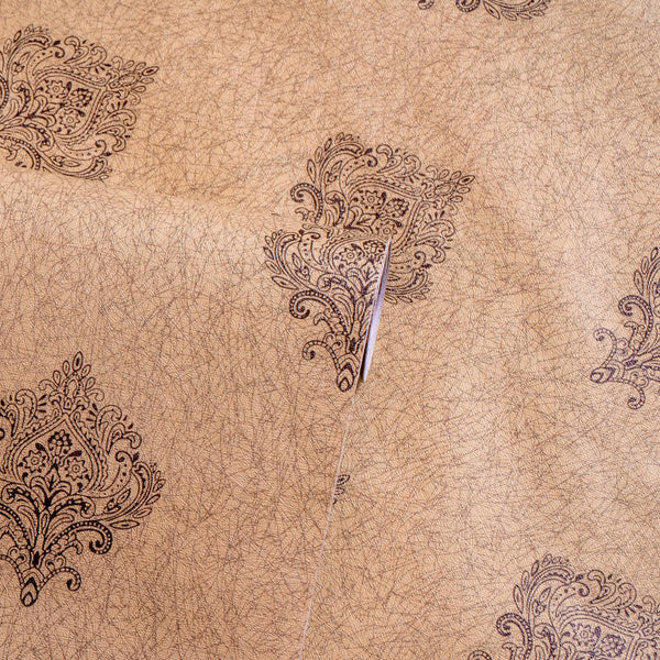 Doodad Brown Damask Corinne Self Adhesive DIY Wallpaper for Wall