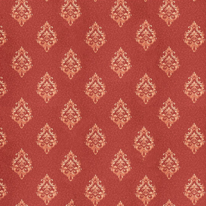 Doodad Embroidery Self Adhesive Maroon and Golden flower DIY Wallpaper for Wall - Doodad