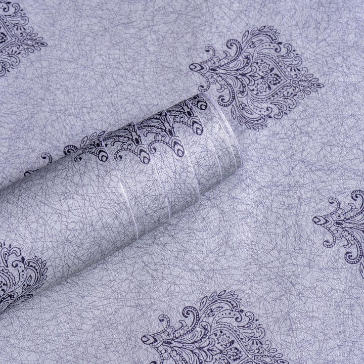 Doodad Violet Damask Corinne Self Adhesive DIY Wallpaper for Wall - Doodad