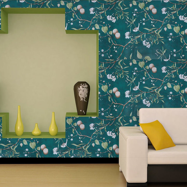 Doodad Archaic Majesty Self Adhesive Green DIY wallpaper for wall - Doodad